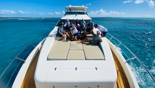 Azimut 85 luxury yacht cruising from Casa de Campo in the Dominican Republic