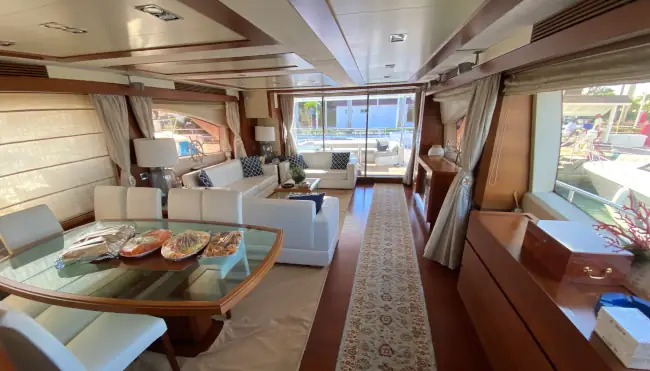 Azimut 85 yacht anchored in crystal-clear Caribbean waters