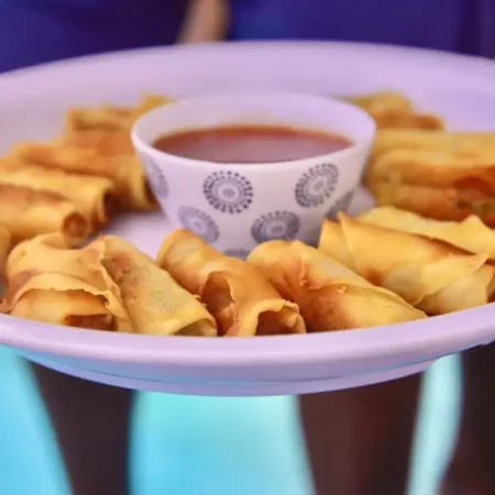 Spring rolls with sweet chili sauce